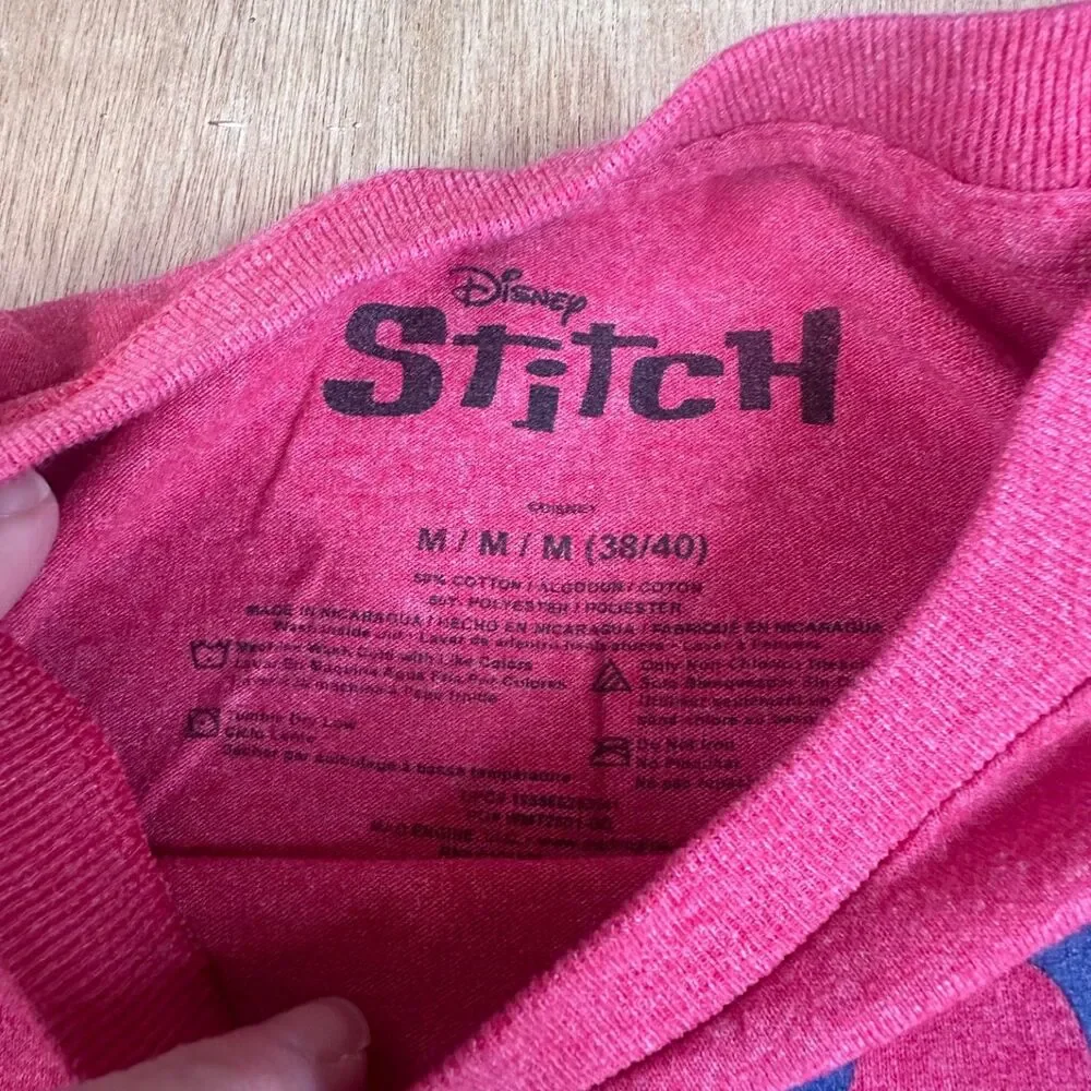 Disney Stitch Hangry Graphic T-Shirt Men’s M Light Red Tee - Picture 3 of 3